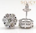 14k white or yellow gold i1 9.5mm diamond cluster earrings 1.85ct