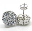 14k gold 20 pointer diamond large cluster earrings 10.30mm 2.90ct
