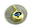 14k yellow gold blue evil eye charm