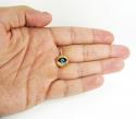14k yellow gold diamond cut blue evil eye charm