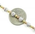 925 tri color silver diamond cut bead chain 24 inch 6mm