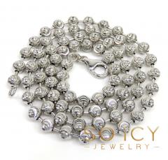 925 white sterling silver moon cut bead chain 18-30