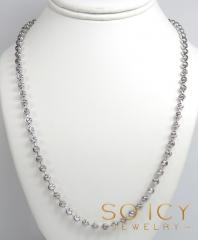 925 white sterling silver moon cut bead chain 18-30