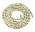 925 two tone silver diamond cut bead chain 24-30 inch 5mm
