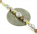 925 tri color silver diamond cut bead chain 30 inch 5mm