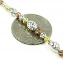 925 tri color silver diamond cut bead chain 24