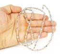 925 tri color silver diamond cut bead chain 24