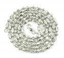 925 white sterling silver diamond cut bead chain 24 inch 3mm