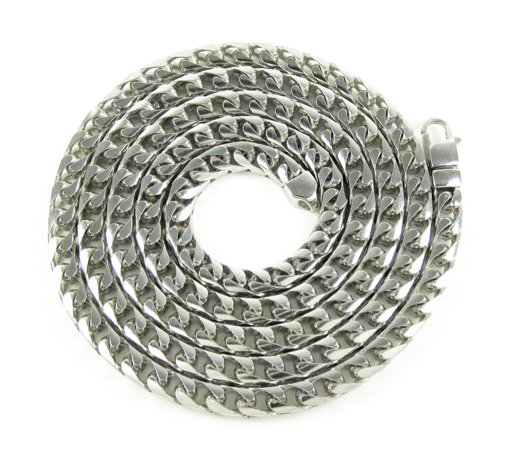 10k white gold franco link chain 30-40 inch 5.3mm
