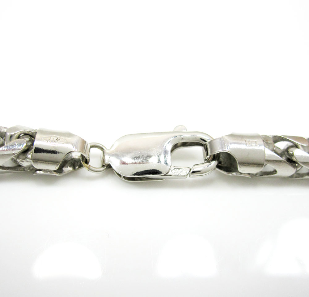 10k white gold franco link chain 30-40 inch 5.3mm