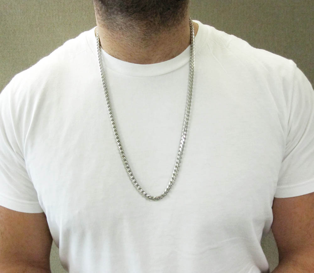 10k white gold franco link chain 30-40 inch 5.3mm - Image 6