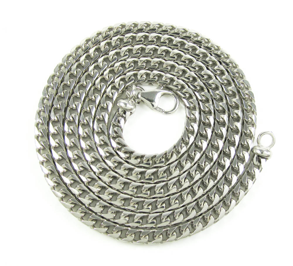 10k white gold franco link chain 18-30 inch 3.65mm