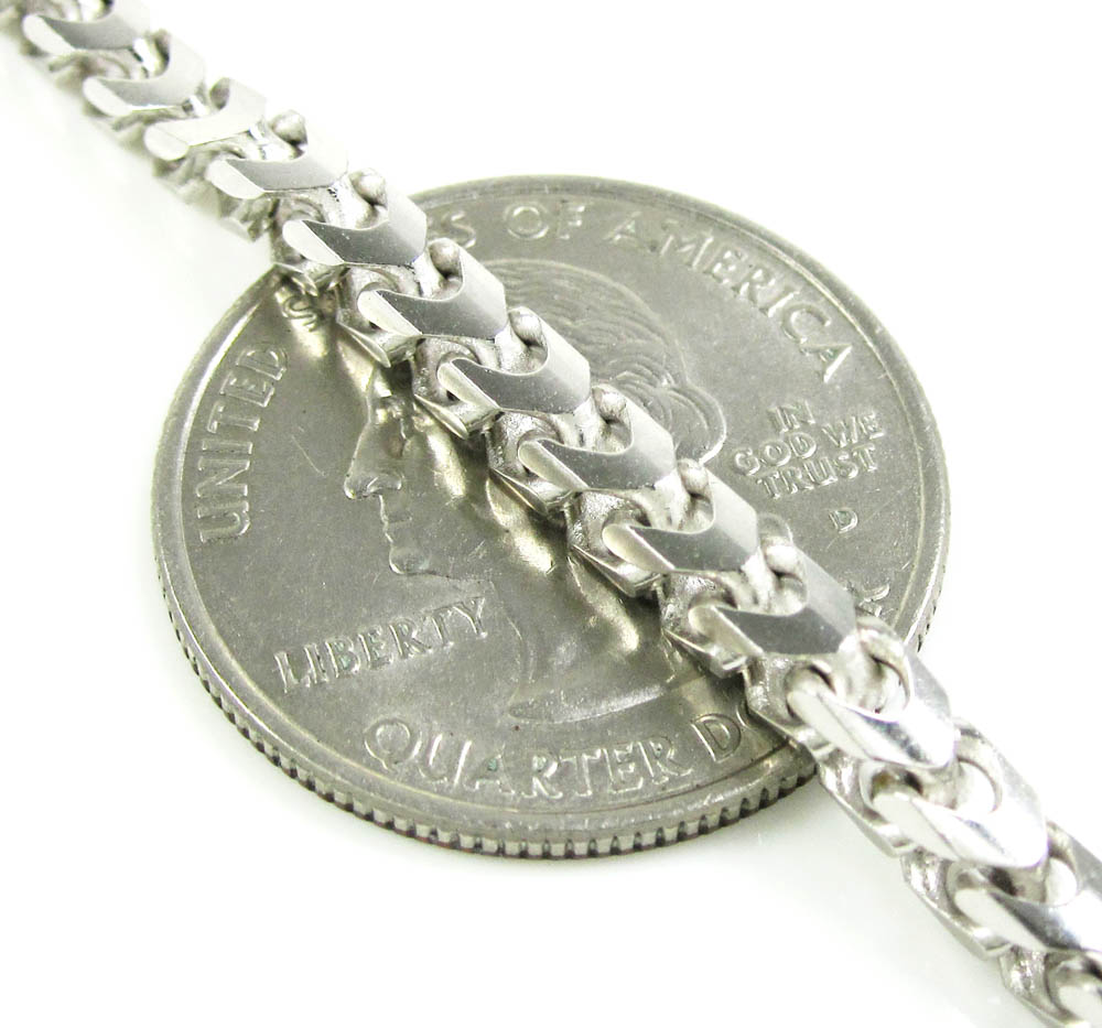 10k white gold franco link chain 18-30 inch 3.65mm