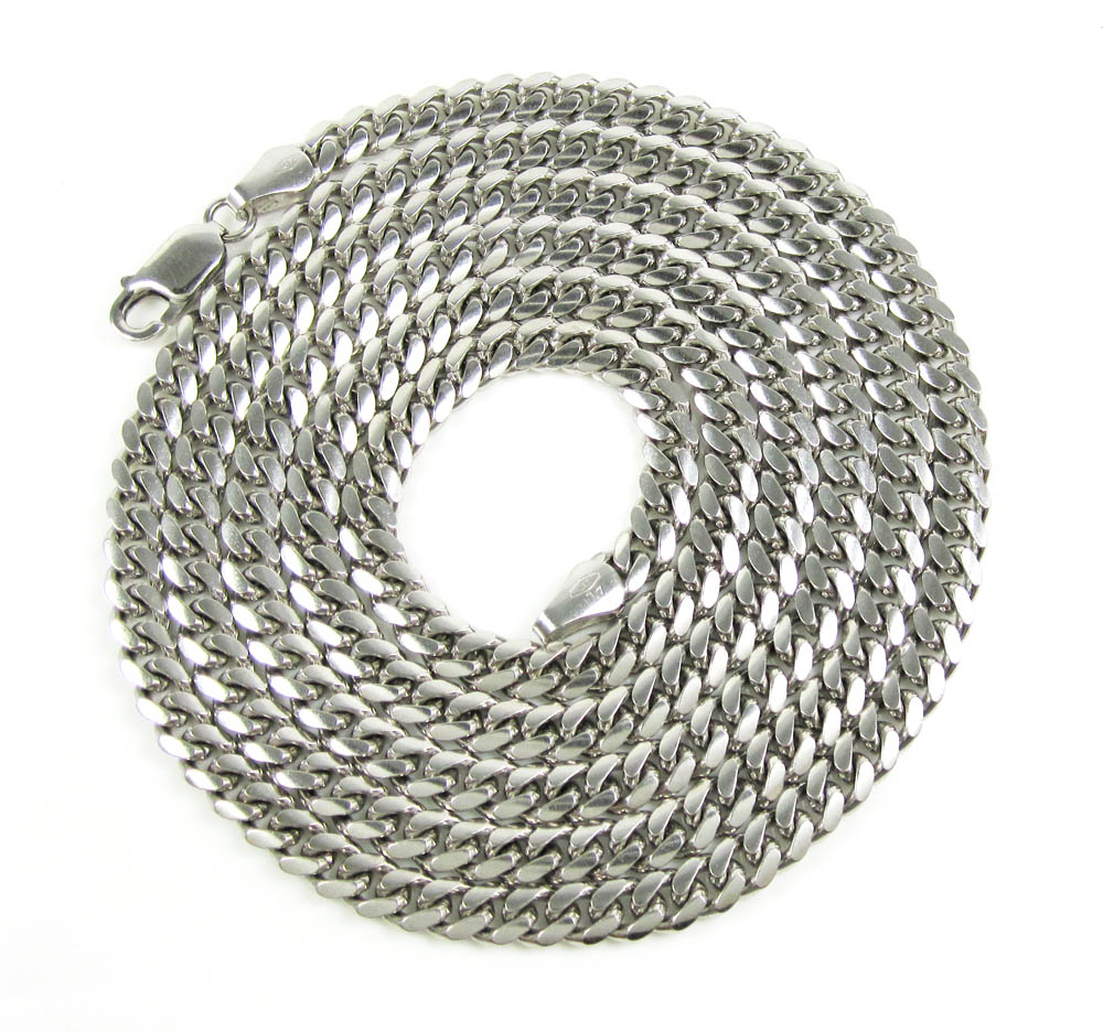 10k white gold miami link chain 22-26 inch 5.40mm