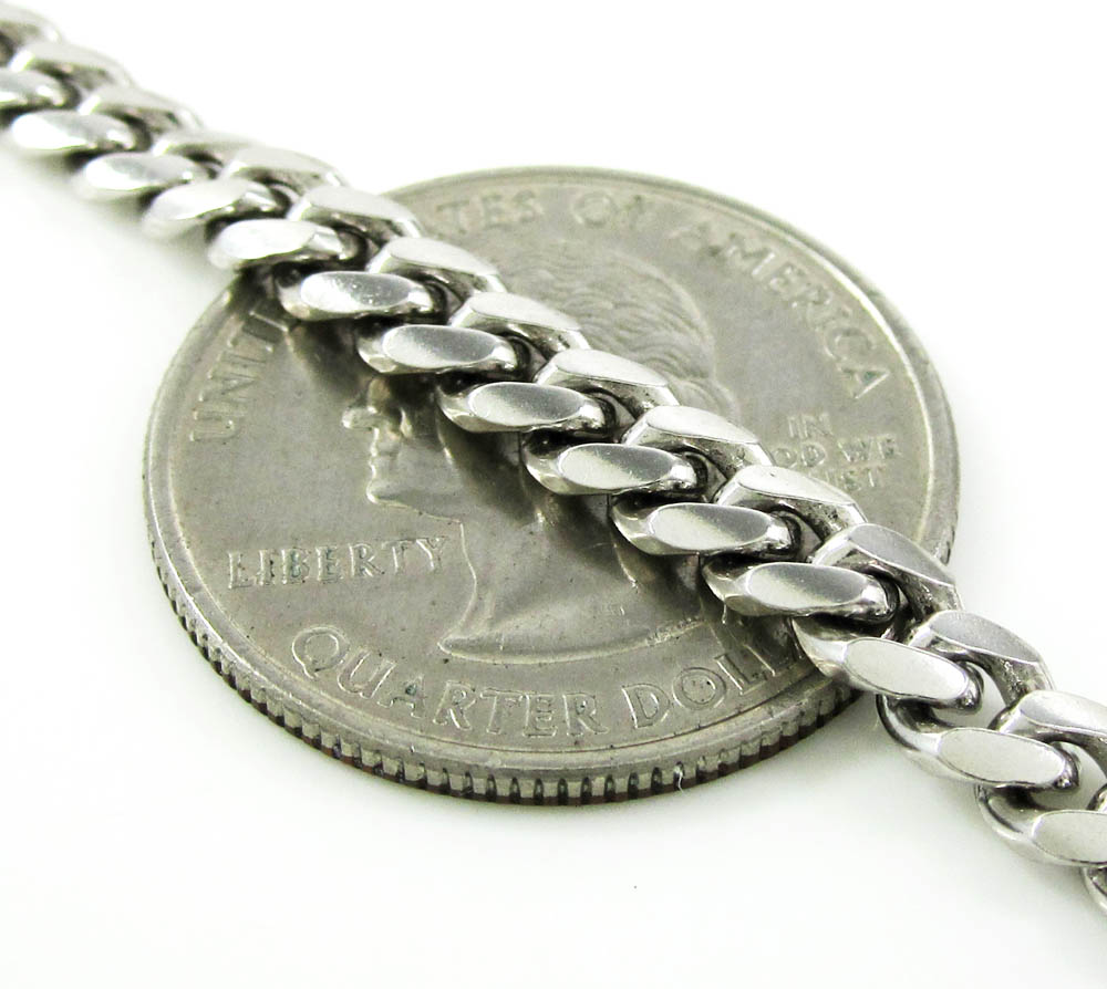 10k white gold miami link chain 22-26 inch 5.40mm