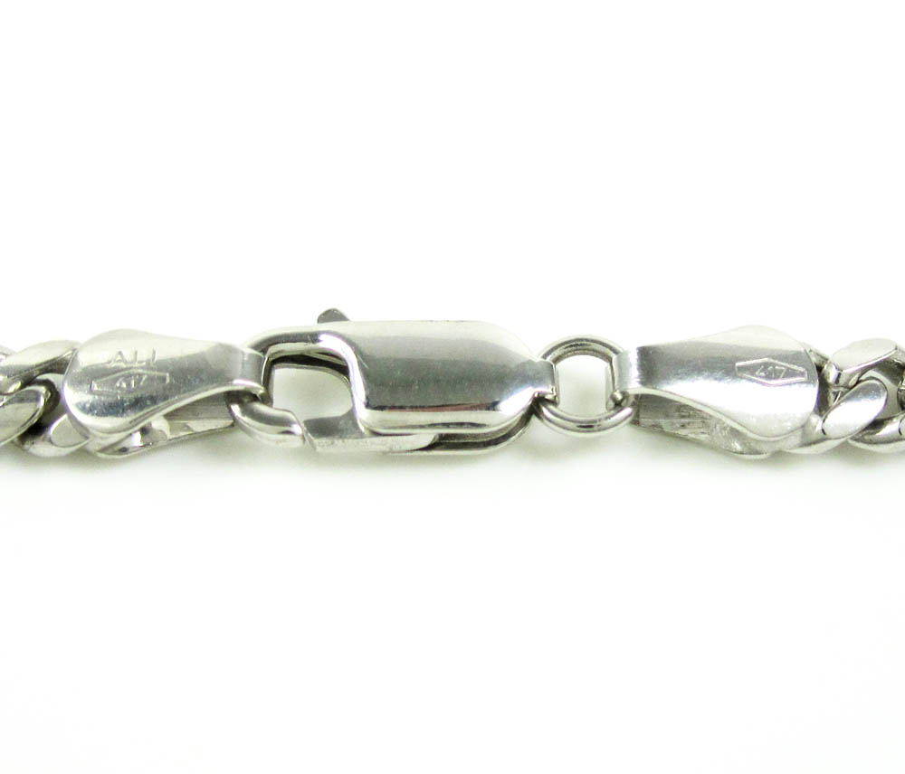 10k white gold miami link chain 22-26 inch 5.40mm