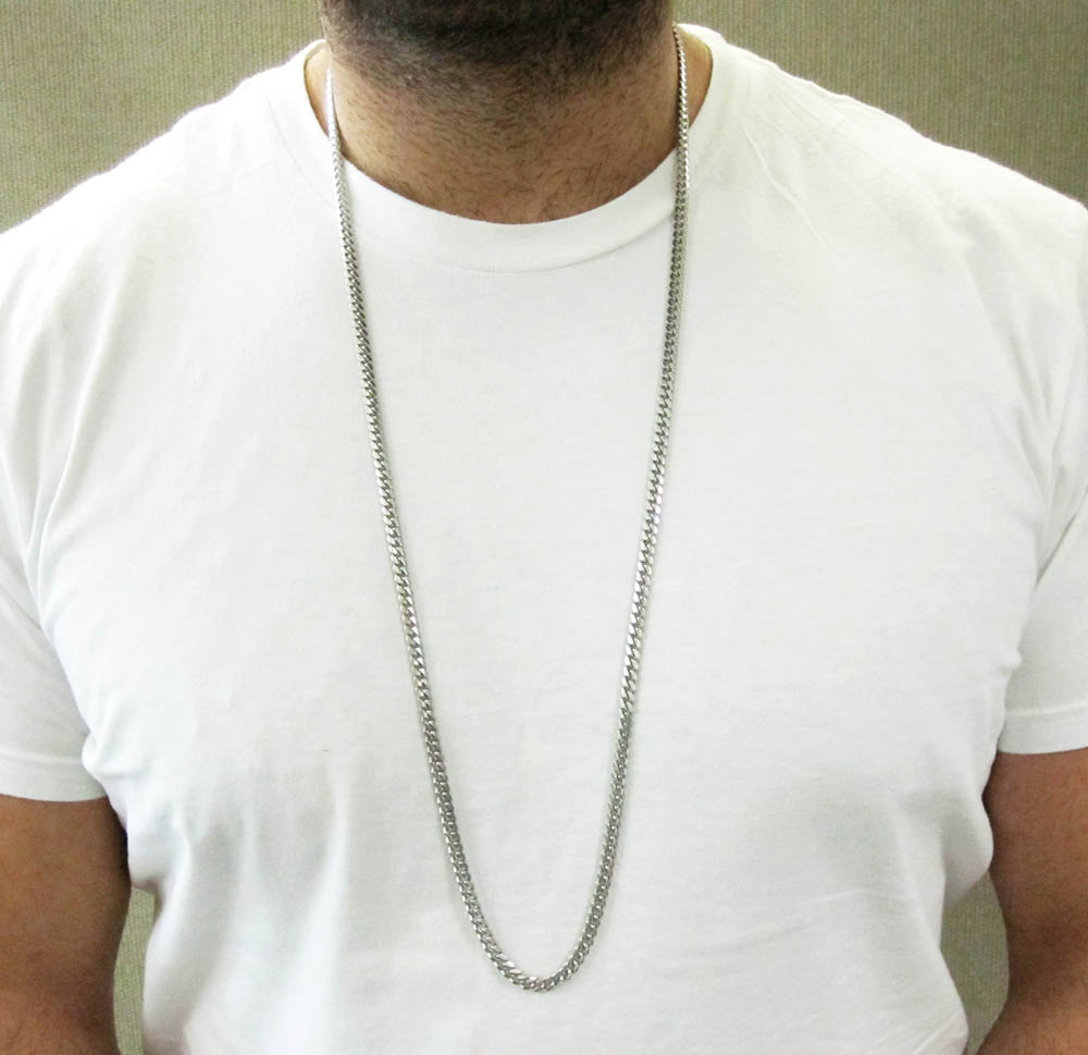 10k white gold miami link chain 22-26 inch 5.40mm - Image 6