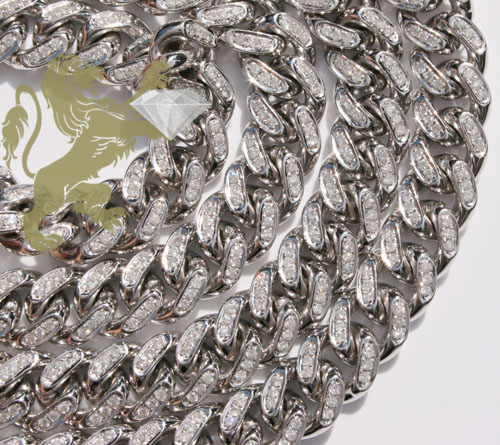 12.00ct 10k white gold diamond miami link 10mm chain 20-26