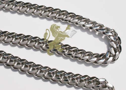 12.00ct 10k white gold diamond miami link 10mm chain 20-26