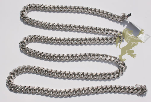 12.00ct 10k white gold diamond miami link 10mm chain 20-26