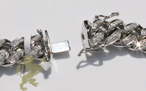 12.00ct 10k white gold diamond miami link 10mm chain 20-26