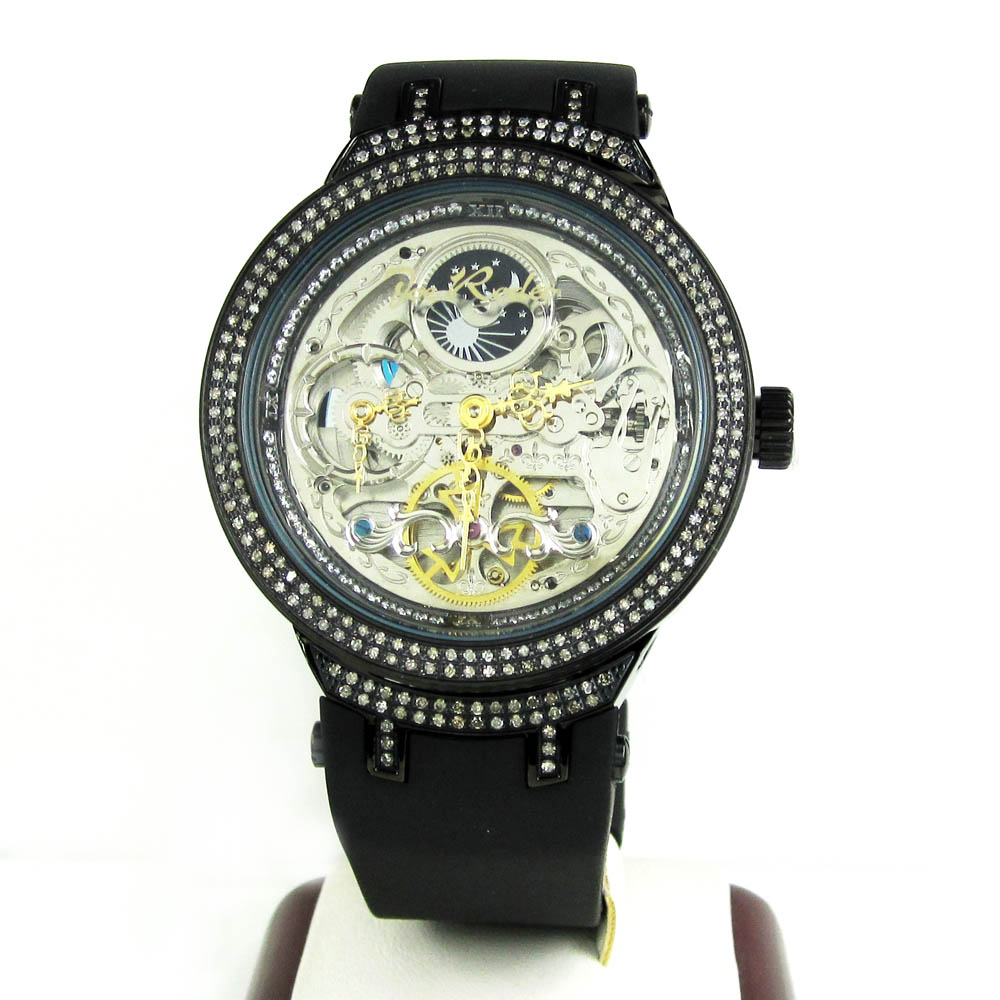 Joe rodeo master black automatic diamond watch 2.20ct