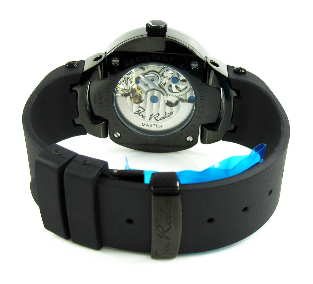 Joe rodeo master black automatic diamond watch 2.20ct