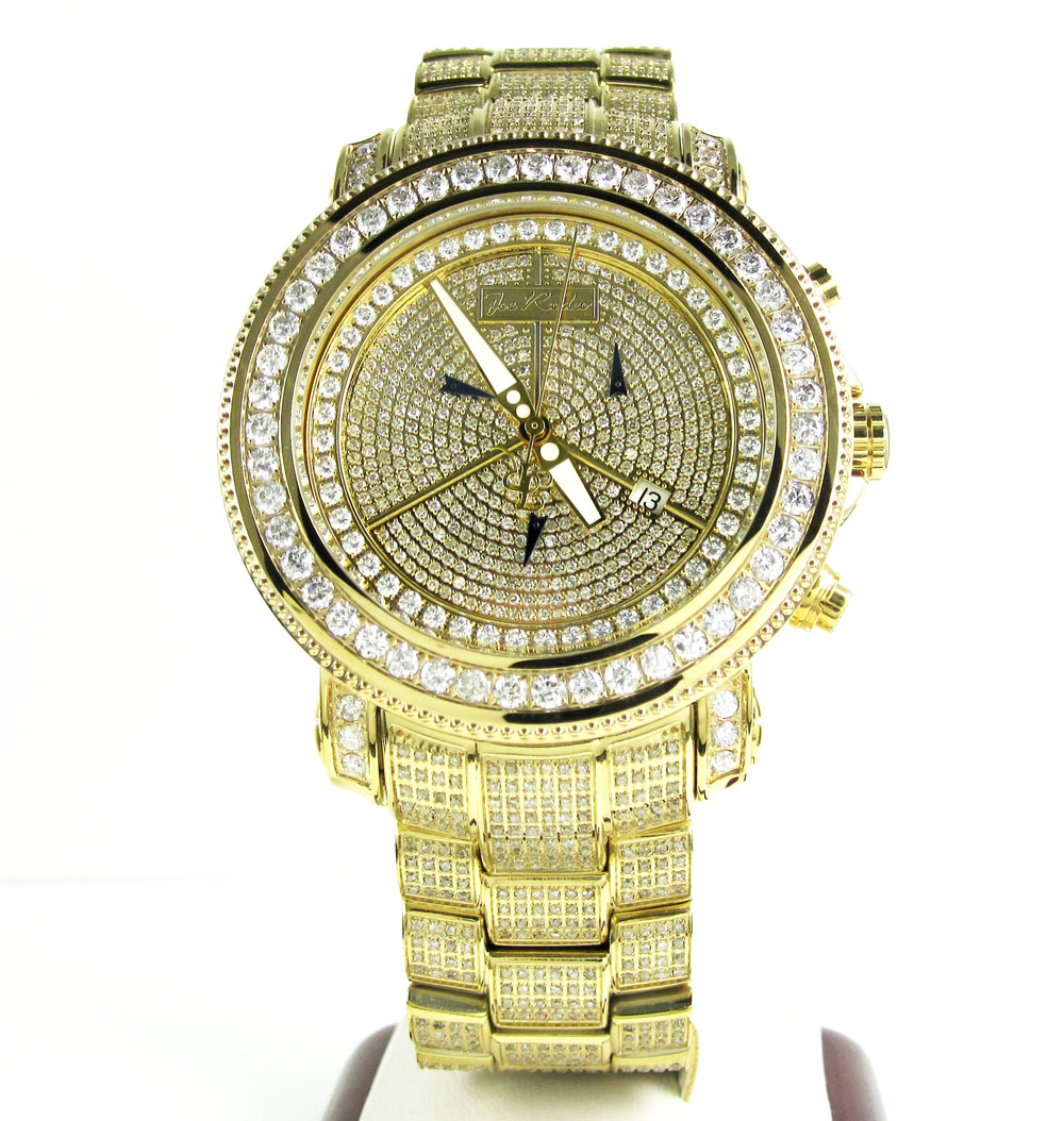 Joe rodeo junior fully iced out yellow watch jju82 17.25ct