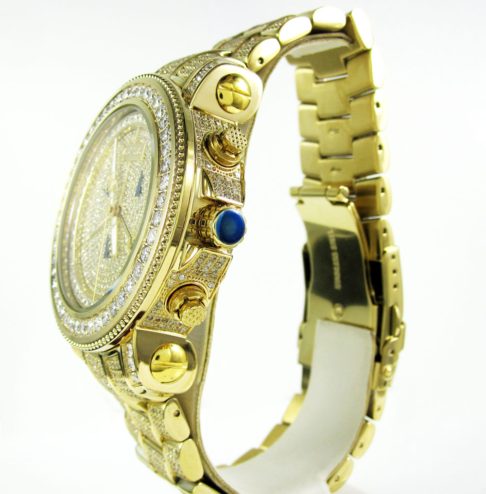 Joe rodeo junior fully iced out yellow watch jju82 17.25ct