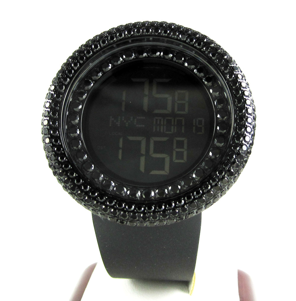 Mens black cz jojino digital watch 10.00ct - Image 2