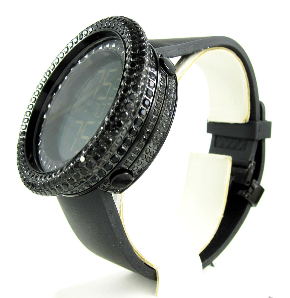 Mens black cz jojino digital watch 10.00ct - Image 3