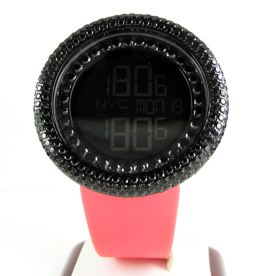Mens black cz jojino digital watch 10.00ct - Image 2
