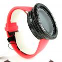 Mens black cz jojino digital watch 10.00ct