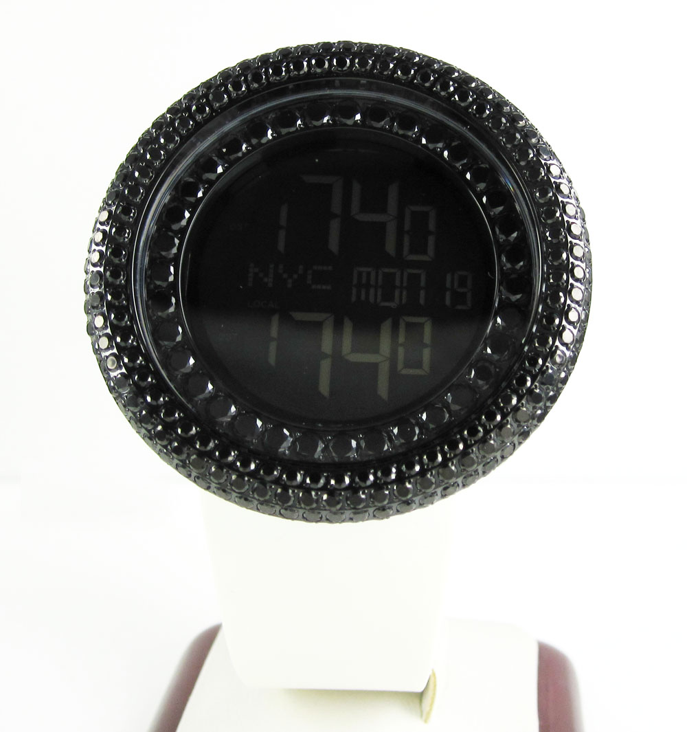 Mens black cz jojino digital watch 10.00ct - Image 2