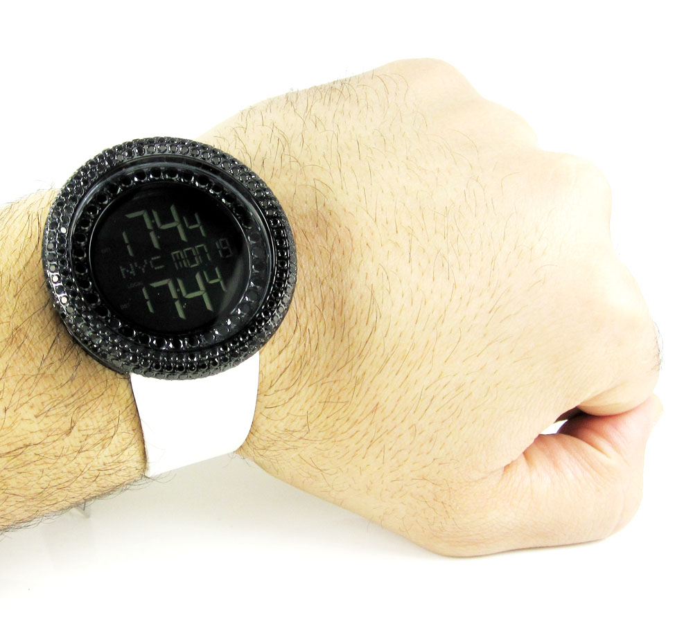 Mens black cz jojino digital watch 10.00ct - Image 8