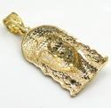 10k yellow or two tone gold diamond cut small jesus face pendant