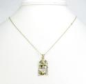 10k yellow or two tone gold diamond cut small jesus face pendant