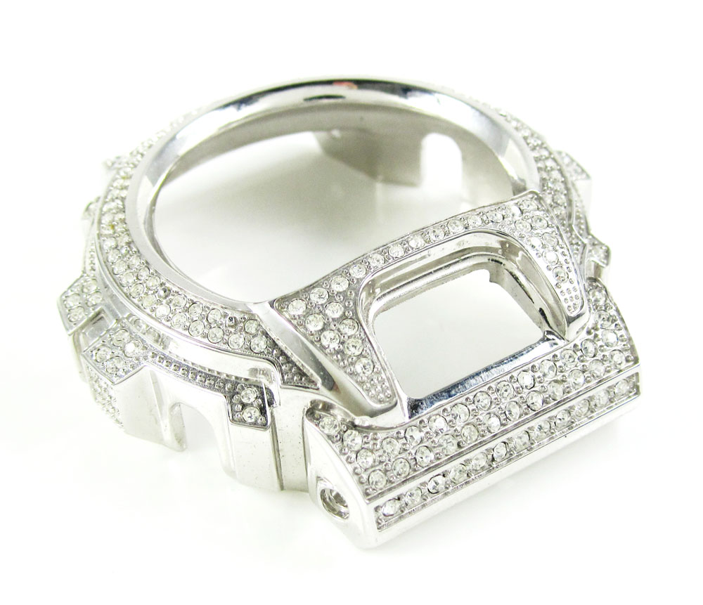 White stainless steel cz g-shock case dw-6900 3.00ct - Image 2