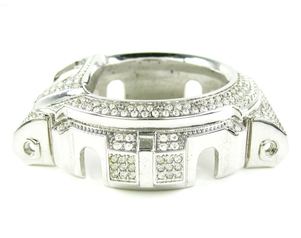 White stainless steel cz g-shock case dw-6900 3.00ct - Image 3