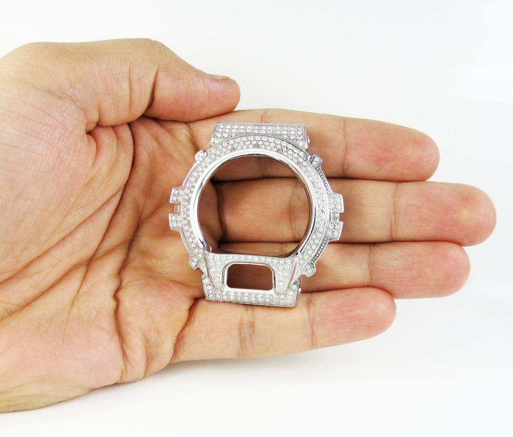 White stainless steel cz g-shock case dw-6900 3.00ct - Image 6