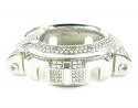 White stainless steel cz g-shock case dw-6900 3.00ct