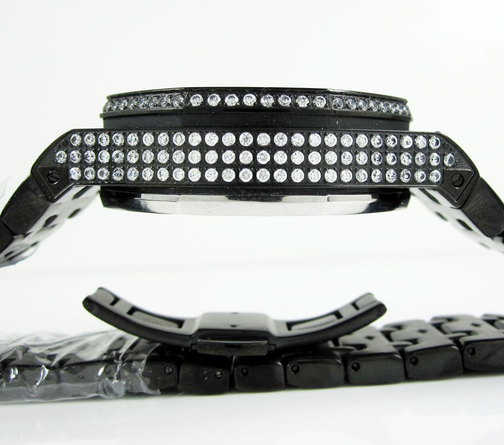 Jojino black steel iced out cz watch 20.00ct - Image 2
