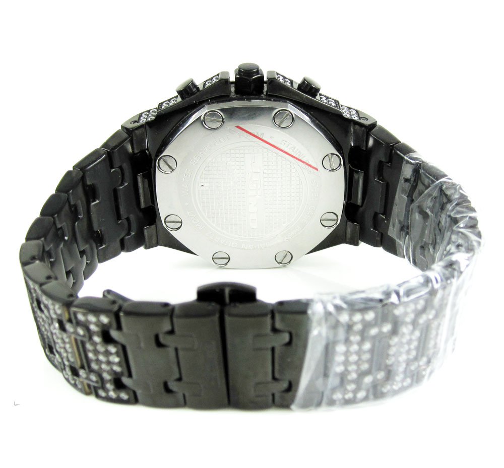 Jojino black steel iced out cz watch 20.00ct - Image 4