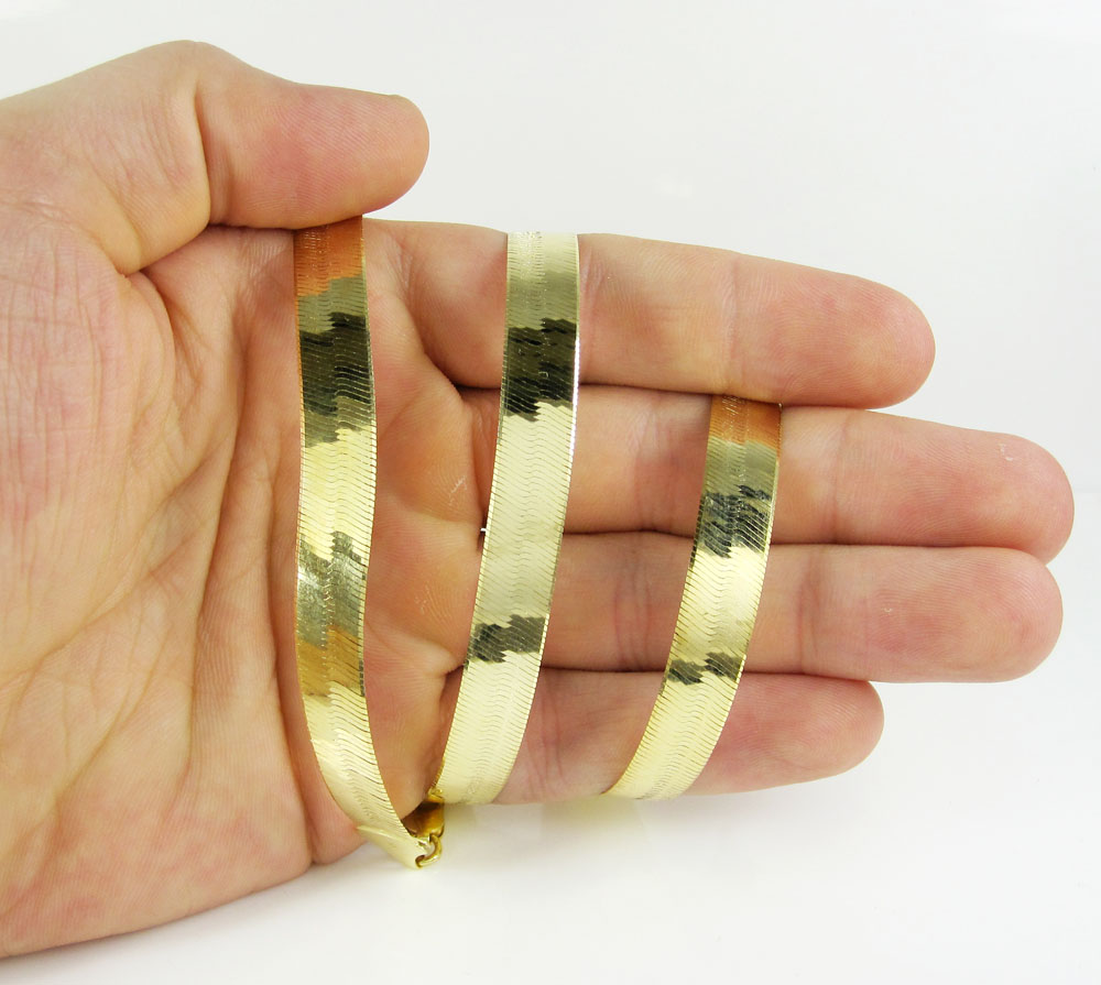 10k yellow gold herringbone chain 22-24