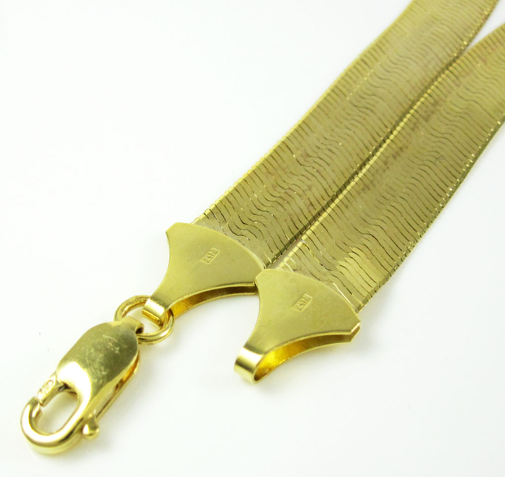 10k yellow gold herringbone chain 22-24 inch 6.5mm