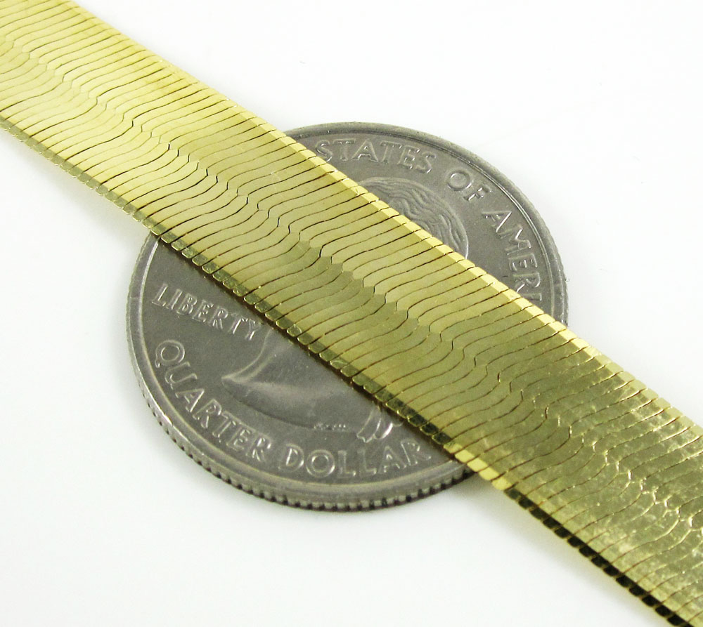 10k yellow gold herringbone chain 24 inch 7.75mm - Image 4