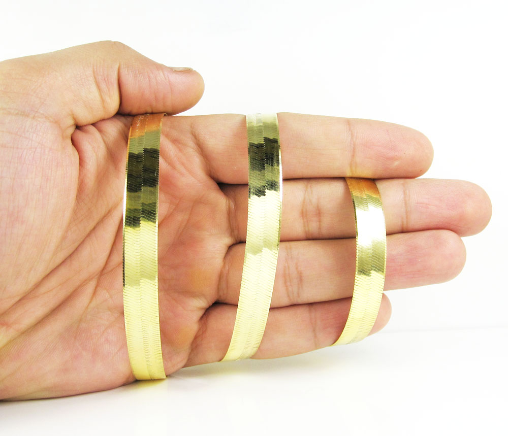 10k yellow gold herringbone chain 24 inch 7.75mm - Image 5