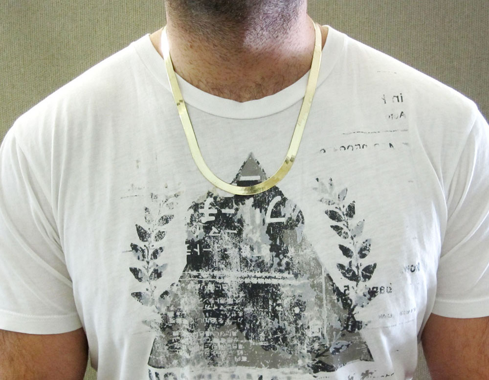 10k yellow gold herringbone chain 24 inch 7.75mm - Image 6