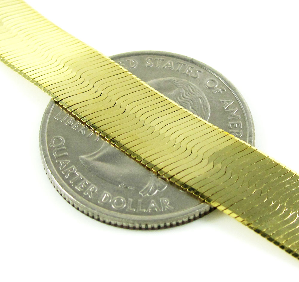 10k yellow gold herringbone chain 20-24 inch 5mm