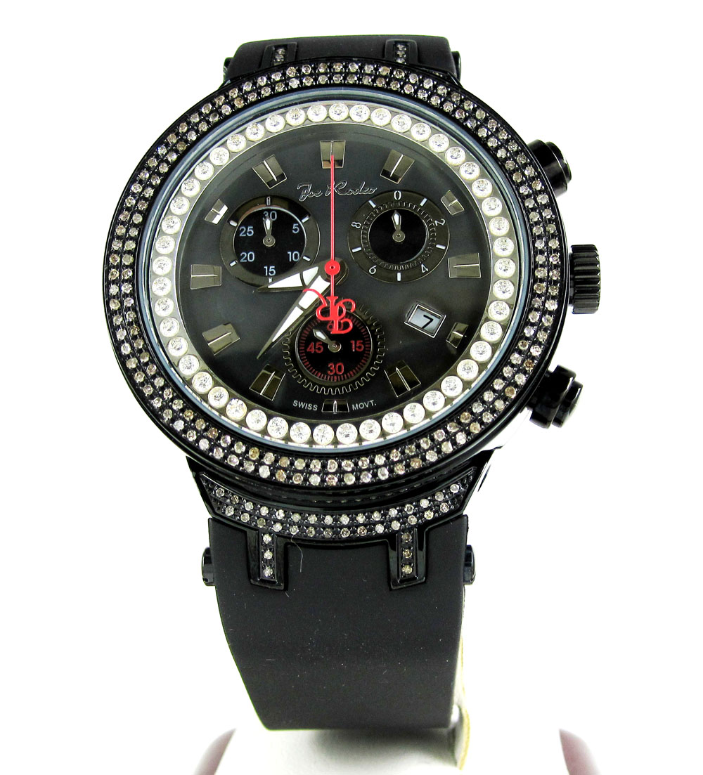 Mens joe rodeo black stainless steel diamond master watch 2.20ct jjm85 - Image 2